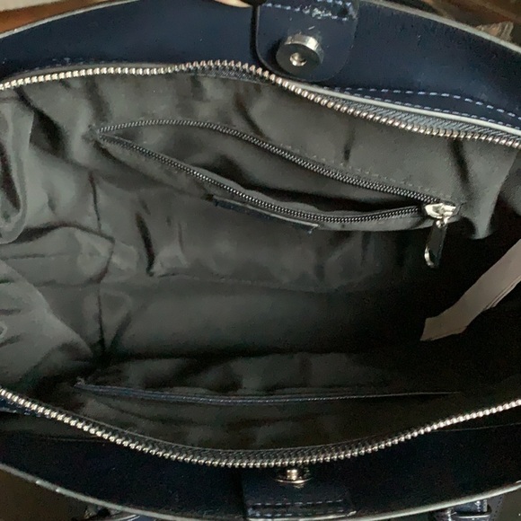 NWOT ZARA Navy Blue Handbag w/ Shoulder Strap - Picture 6 of 16